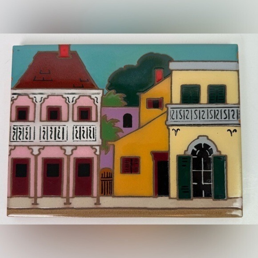 ARIUS Vtg Rare Santa Fe Art‎ Tile Hacienda Terracotta Pottery 8"x6" Circa 1989